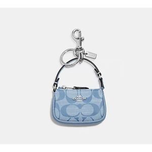 Coach Mini Nolita Bag Charm Blue Signature Chambray